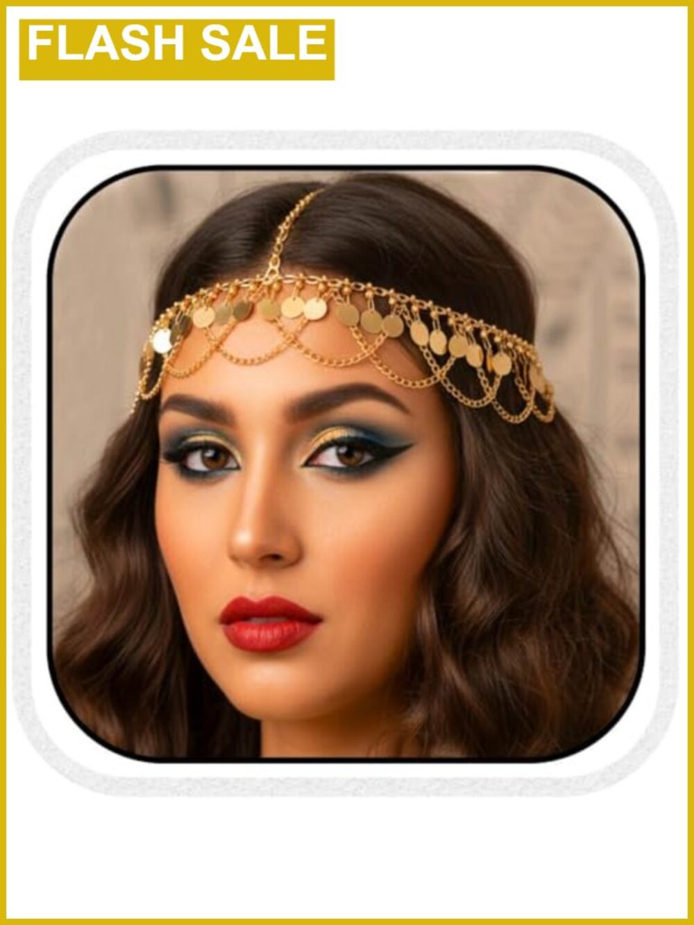 Sequin Head Chain Egyptian Gold Headpiece Women Costume Headband Hair
